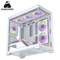 Gabinete Gaming AntarcChill Blanco de Media Torre con Vidrio Templado, Separación Superior e Inferior, MicroATX ITX, Refrigeración Líquida 360, USB3.0, en Stock