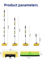 Ensemble de 12 brosses de nettoyage pour voiture - Brosses en plastique avec poils en nylon et manches en métal - Kit d'outils de nettoyage pour l'entretien automobile
