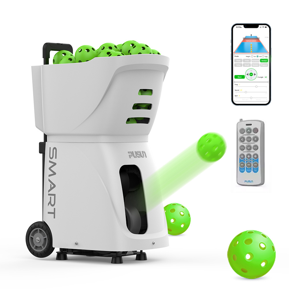 New Arrival Automatic PUSUN PP Smart Pickleball Machine Ball Launcher with APP Remote Control Pickleball Training Equipment