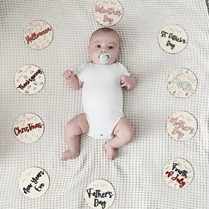 PAFU Letrero de Madera 3D 'Hello World', Tarjetas de Hitos para Bebés, Mis Primeras Celebraciones, Mis Primeros Accesorios para Fotos del 4 de Julio - Product Image 6