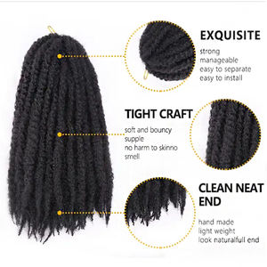 Offre Spéciale 100g Springy <span class=keywords><strong>Afro</strong></span> Kinky Curly Cheveux En Vrac 18 "Crochet Tresse Pré-peluché Extensions Synthétiques Kinky Marley Tressage Cheveux - Product Image 3