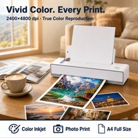 Imprimante sans fil véritablement portable pour étudiants, A4, Letter, 4R Photo, imprimante jet d'encre couleur USB-C à batterie pour la maison et le bureau