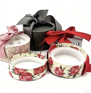 Custom Printed Cardboard Paper Tube With Bow, Round Gift Paper Can for Earring Hair Clip Chocolate Small Gift Packaging - Product Image 2