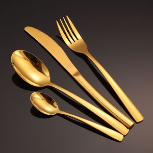 Stainless Steel Cutlery Set <b>Knife</b> Fork Spoon Polished Straight Edge Durable European Style - Product Image 2