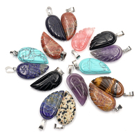 Pendentif Aile d'Ange en Cristal Naturel, Pierres Précieuses Polies à la Main, Breloques Chakra pour la Guérison Énergétique Reiki, Vente en Gros de Bijoux
