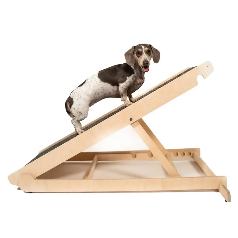 पोर्टेबल लकड़ी के कुत्ते बिस्तर के लिए रैंप या सोफे समायोज्य 14 से "करने के लिए 24" इंच के लिए 100LBS से अधिक रखती है छोटे या बड़े कुत्तों सीढ़ियों