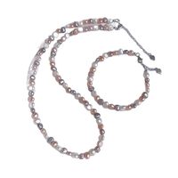 Collier de perles d'eau douce en forme d'alien, blanc pâle et violet, avec chaîne de collier et collier dopamine améliorant l'humeur