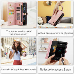 CaseMe étui en cuir avec chargeur sans fil pour Samsung <span class=keywords><strong>Galaxy</strong></span> <span class=keywords><strong>Z</strong></span> Fold 5 4 3 étui portefeuille en cuir robuste tout en 1 étui à cartes <span class=keywords><strong>Z</strong></span> FOLD 5 - Product Image 5