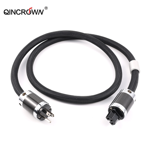 HiFi Audio Power Cord Pure Copper 17mm QC-DYX Model QINCROWN Brand PVC Insulated Professional CD Amplifier Speaker Plated Gold