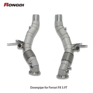 Tuyau d'échappement haute performance en acier inoxydable 304 pour Ferrari F8 3.9L 2019+ avec bouclier thermique - Product Image 1