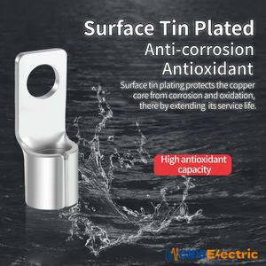 Connecteur de cosses en cuivre CNXI à sertir à froid bornes à anneau à languette carrée non isolée câble électrique pour diverses applications - Product Image 3