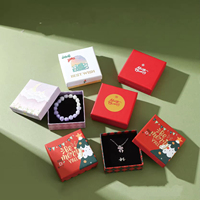 Boîte à bijoux personnalisée pour Noël, boîte d'emballage en papier avec couvercle et base pour bague, collier, boucles d'oreilles, bracelet