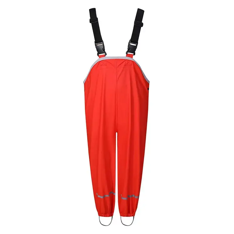 Wasserdichter Regenmantel PU Hochs ichtbare Reflektierende Skihose Regen Overall Kids Latzhose