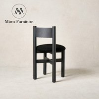 Chaise de salon moderne en bois massif de style français vintage, mobilier de restaurant moderne, chaise de salle à manger en tissu laine d'agneau Teddy