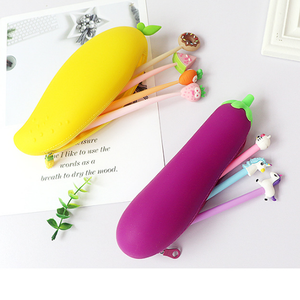<b>Cute</b> Waterproof Silicone Zipper Case Pencil Holder Modern Cartoon Design Multiple Colors for Adult Children Stationery <b>Purse</b> - Product Image 5