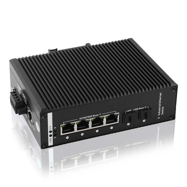 Industrial PoE Switch 2 SFP Port 4 POE Port Support IEEE 802.3af/at Standard PoE Power Supply Switch
