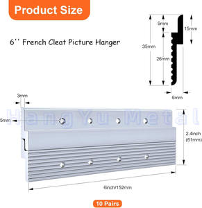 Système de suspension en métal et aluminium en forme de Z Panneau mural à taquet français Kits de suspension à pince en Z - Product Image 5