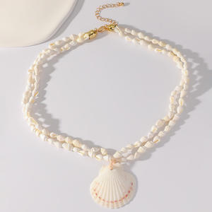 Shell Imitation <strong>Pearl</strong> <strong>Necklace</strong> New Fashion Boho Chic Summer Beach Vacation Shell Imitation <strong>Pearl</strong> <strong>Necklace</strong> - Product Image 5