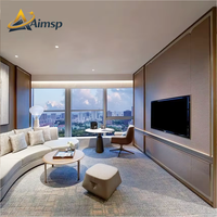 Aimsp Modernes Hotelmöbel-Set mit neuartigem Design-Bett, TV-Ständer, Kamin-Schrank aus umweltfreundlichem, wasserabweisendem Sperrholz