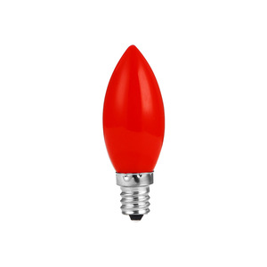 Led Candle Light <b>Bulb</b> E12 <b>Red</b> Plastic Base 25x70mm For Home Altar - Product Image 1