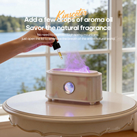 Diffuseur d'arômes personnalisé créatif 200 ml Diffuseur d'arômes à flamme Bruit blanc Humidificateur Cadeau de vacances avec lumière colorée/Haut-parleur BT