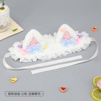 Bandeau d'oreilles de chat à pois, accessoires pour cheveux Lolita, ensemble de pinces à cheveux en peluche, accessoires de personnage