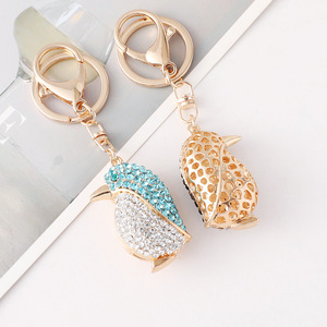 Crystal Penguin <b>Keychain</b> Zinc Alloy <b>Carabiner</b> Cute Fashion Bag Pendant Gift - Product Image 3
