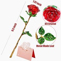 Roses en verre de cristal dans un coffret cadeau artisanal, art populaire européen, impression UV, gravure colorée, cadeaux pour maman, Europe, 1 couleur