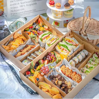 Boîte en papier kraft épais de qualité supérieure avec fenêtre, pelliculage mat, écologique, portable, logo personnalisé, gaufrage alimentaire, pique-nique en plein air, camping