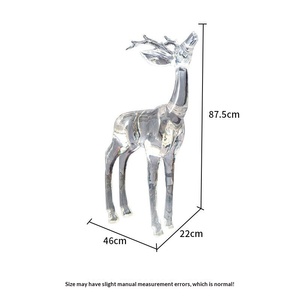 Sculpture de cerf en résine transparente de luxe léger, installation artistique pour l'entrée d'hôtels et de clubs, personnalisable, Chine - Product Image 6
