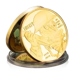 המאה של מלחמת העולם הראשונה (1918-2018) מטבע זיכרון מצופה זהב מטבע זיכרון מטבע אספנות