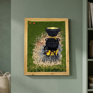 Art mural rectangulaire léger en laine fait main marocaine, portrait de femme berbère, thème amour, décoration intérieure - Product Image 3
