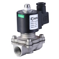 Vanne solénoïde électrique à commande normalement fermée en laiton série RFS 2W, 3/8-2 pouces, DC12V 24V