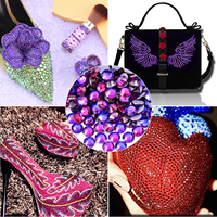 Strass en cristal violet SS6 de haute qualité OLeeya en vrac, strass brillants à thermocoller pour T-shirt