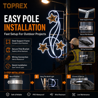 Luces Decorativas LED TOPREX IP65 con Motivos Navideños, Decoración Profesional 2D y 3D para Postes de Calle, para Decoración Urbana Comercial Navideña