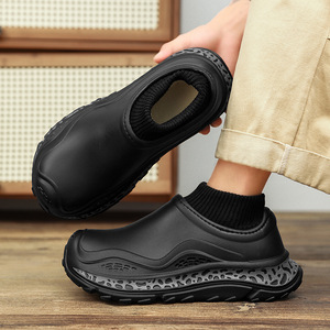 Bottes de neige unisexes à semelle épaisse, noires, imperméables, chaudes, à bout fermé, chaussures d'hiver pour l'extérieur - Product Image 1