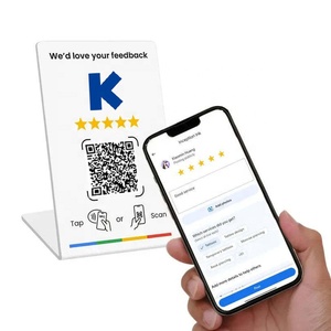 ป้ายแสดงข้อมูลโซเชียลมีเดียแบบไร้สัมผัสอัจฉริยะ NFC ขนาด A5 พร้อมคิวอาร์โค้ดแบบกำหนดเอง ป้ายแสดงข้อมูล NFC สำหรับรีวิว Google พร้อมขาตั้ง - Product Image 2
