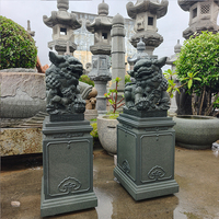 Offre Spéciale : Statues de Lions de Pékin en Granit Sculptées à la Main, Sculptures en Pierre de Chiens Gardeurs Chinois (Foo Dogs) pour Portail de Villa, Cour Extérieure