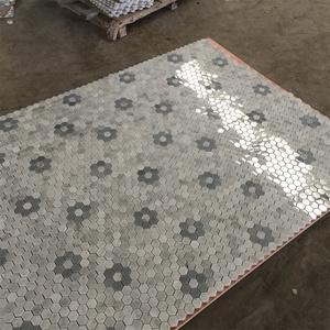 Mosaïque de marbre de luxe en pierre naturelle à découpes mixtes pour murs de cuisine et hôtels-villas avec parquet hexagonal émaillé - Product Image 1