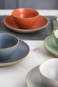 Bắc Âu Retro bát gốm tấm đồ đá Bộ đồ ăn Platter tùy chỉnh logo nhà hàng gốm tấm món ăn - Product Image 4