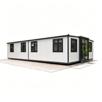 Cabane préfabriquée en conteneur de 40 pieds avec 3 chambres, maison en conteneur extensible pour usage domestique