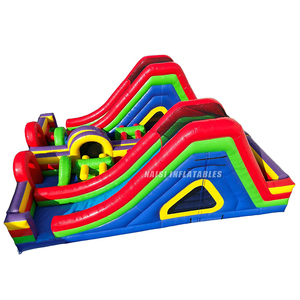 Parcours d'obstacles gonflable commercial avec toboggan et château gonflable géant pour course sportive et défi Funland - Product Image 4