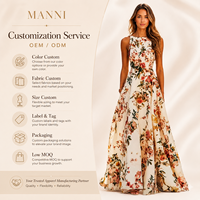 Vestido Personalizado para Mujer, Ropa Personalizada, Estampado Floral Blanco, Sin Mangas, Casual, Verano, Maxi Vestidos para Mujer