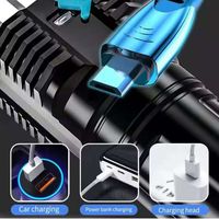 Lampe torche LED multifonctionnelle pour le camping, en stock, étanche IP65, 4 cœurs LED