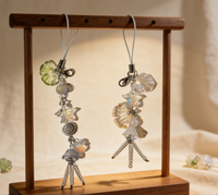 Breloque de téléphone personnalisée style océan estival, mignonne, avec pendentif coquillage et méduse, lanière de sac, porte-clés pour fille et femme
