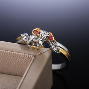 Anello a Forma di Elefante H070 con Zirconia Cubica, Gioiello Unisex alla Moda - Product Image 4