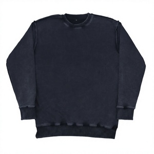 Sweat-shirts élégants pour hommes, effet délavé, finition de qualité supérieure, pulls vierges, sweat-shirts à col rond de qualité supérieure, épais, en vente - Product Image 5