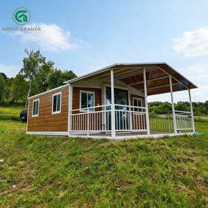 Casa Contenedor Expandible de 20 pies con Paredes de Vidrio y Paneles Metálicos Tallados, Aislamiento, Casa Modular Prefabricada para Oficina - Product Image 1