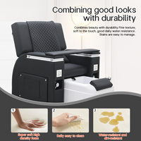 Fauteuil de pédicure noir moderne, mobilier de salon de luxe, fauteuil de spa pour les pieds, fauteuil inclinable pour manucure avec bain à remous