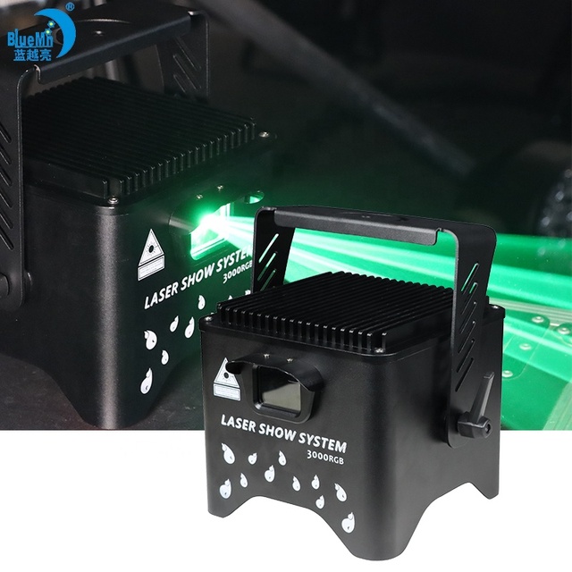 Outdoor Mini Laser Show System RGB 2W 3W 4W 3000RGB DMX IP65 Outdoor 3D Animation Laser Light Wedding Laser Projector